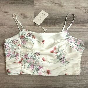 Joie Floral Print Cream Camisole Tube Top Tank Top size medium